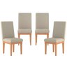Kit 4 Cadeiras de Jantar Virginia Suede Nude - Majú Decor - 1