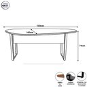 Ver imagem 3 de Mesa para Reunião Orgânica sem Gavetas 183cm Branco F5 Office