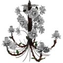 Ver imagem 1 de Luminária Bonita de Ferro para Sala de Estar e Copa com Flores Rustica - Branco