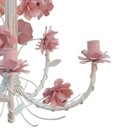 Ver imagem 4 de Lustre de Teto Simples Decorativo com Flores em Metal para Sala - Rosa