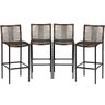Kit 4 Banquetas Havaí Artesanal Em Corda Sintética Trama para Bar, Balcão - Pedra Ferro - 1