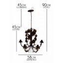 Ver imagem 2 de Luminária Decorativa de Flores para Sala Grande - Verniz