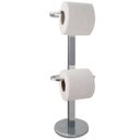 Ver imagem 1 de Papeleira Dupla De Chão Alumínio Maciço Cromada Para Lavabo