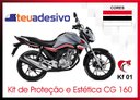 Ver imagem 2 de Kit Adesivo Faixa Protetor Cg Titan 160 Preto e Vermelho Ano 2018 a 2021 Cobra Motoparts
