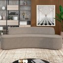 Ver imagem 2 de Sofá 4 Lugares Curvo Sala de Estar Living Cancún D02 Bouclê Bege Escuro 280cm Pb-04 - Lyam Decor