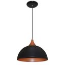 Ver imagem 1 de Lustre Pendente Meia Bola Preto e Cobre - Mesa de Jantar