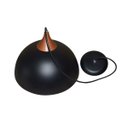 Ver imagem 2 de Lustre Pendente Meia Bola Preto e Cobre - Mesa de Jantar