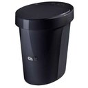 Ver imagem 1 de Lixeira Oval 5l Com Borda Para Esconder Saco De Lixo " Ideal Para Pia " Cor Preta Retrô - Coza