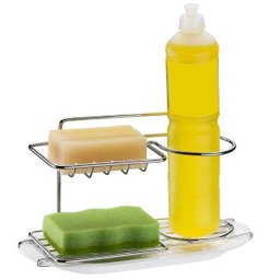 Suporte Para Detergente Esponja Sabão Cromado Pia Cozinha - 1