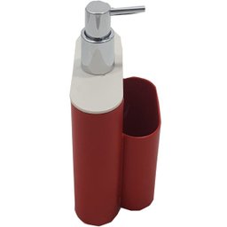 Dispenser Flat Para Detergente E Esponja Pia Cozinha 500ml Vermelho - 4 Dispenser Flat Para Detergente E Esponja Pia Cozinha 500ml Vermelho - 4