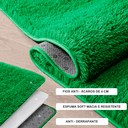 Ver imagem 3 de Tapete Saturs Shaggy Pelo Alto Verde - 140 x 200 cm Tapete para Sala e Quartos