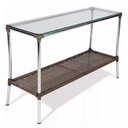 Ver imagem 2 de Aparador de Fibra Sintética e Alumínio com Vidro para Varanda e Sala