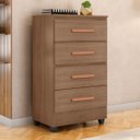 Ver imagem 3 de Cômoda Bilbao Carvalho Oak 4 Gavetas Telescópicas 56cm Quarto Mdp