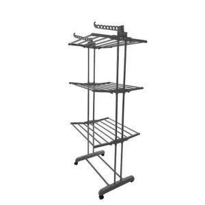 Varal de Chão 3 Andares em Metal 170x126x64cm - Cinza