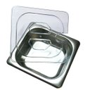 Ver imagem 4 de Conj 16 Cubas Gastronômicas em Inox Gn 1/6x100 Mm 1,5 L Sb + 16 Tampas 1/6 em Poli com Abertura para