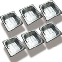Ver imagem 1 de Conj 16 Cubas Gastronômicas em Inox Gn 1/6x100 Mm 1,5 L Sb + 16 Tampas 1/6 em Poli com Abertura para