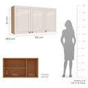 Ver imagem 3 de Armário Aéreo 3 Portas 120 cm Pérola Yescasa Off White/Freijó