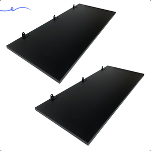 Kit 2 Prateleira Preta 70X30 + Suporte Flutuante Mdf  Organizadora Decoração Cozinha Banheiro Sala