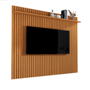 Ver imagem 1 de Painel Ripado para Sala com Uma Prateleira Venus 1.8 - Giga Móveis:nature