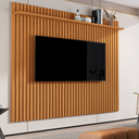 Ver imagem 2 de Painel Ripado para Sala com Uma Prateleira Venus 1.8 - Giga Móveis:nature