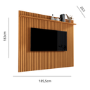 Ver imagem 3 de Painel Ripado para Sala com Uma Prateleira Venus 1.8 - Giga Móveis:nature