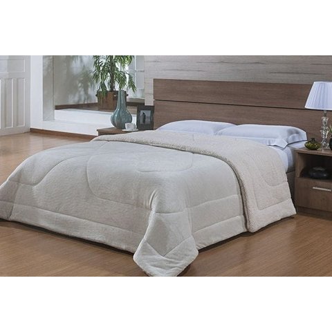 Edredom - Casal - Dupla Face - Capetown - Sherpa - Marfim - Niazitex