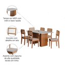Ver imagem 5 de Conjunto de Mesa Sala de Jantar Ripada Tampo com Vidro 1,60m 6 Cadeiras Santiago Dobuê