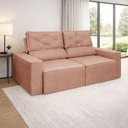 Ver imagem 2 de Sofá Retrátil e Reclinável 3 Lugares 1,80m Confortável para Sala:cappuccino