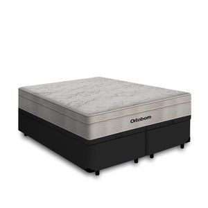 Cama Box Baú Airtech King + Colchão de Molas Ensacadas - Ortobom - Spring - 193x203x67cm