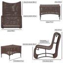 Ver imagem 2 de 3 Poltronas e Mesa Texas Alumínio Preto Corda Náutica Trama Marrom