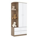 Ver imagem 1 de Guarda Roupa Infantil Labirinto 2 Portas Rústico Branco - Henn