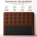 Ver imagem 3 de Cabeceira Casal 140 cm para Cama Box Estofada Ana em Veludo Premium com Frame e Pés