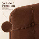 Ver imagem 4 de Cabeceira Casal 140 cm para Cama Box Estofada Ana em Veludo Premium com Frame e Pés