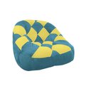 Ver imagem 1 de Poltrona Paloma Escritório Sala Pé Plástico Suede Azul Turquesa e Suede Amarelo - Dominic Decor