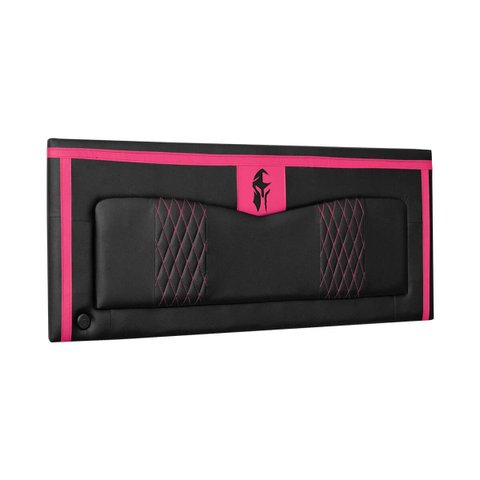 Kit Quarto Gamer Baú e Painel Fighter Usb 90 Cama Solteiro:preto e Pink
