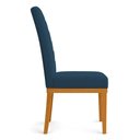 Ver imagem 3 de Kit 6 Cadeiras de Jantar Solana Suede Base de Madeira - Pallazio Cor:Azul Marinho