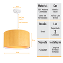 Ver imagem 5 de Lustre Pendente em Madeira - Wood 33