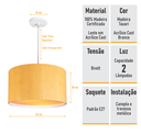 Ver imagem 5 de Lustre Pendente em Madeira - Wood 33