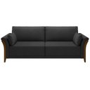 Ver imagem 3 de Kit Sofá Living 3 Lugares e Poltrona 102cm Pés Madeira Roya M22 Pu Preto - Mpozenato