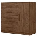 Ver imagem 5 de Guarda Roupa Solteiro Lima e Cômoda Vênus Castanho Wood Flex – Moval