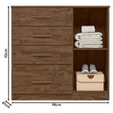 Ver imagem 7 de Guarda Roupa Solteiro Lima e Cômoda Vênus Castanho Wood Flex – Moval