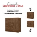Ver imagem 6 de Guarda Roupa Solteiro Lima e Cômoda Vênus Castanho Wood Flex – Moval