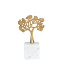 Ver imagem 1 de Escultura Decorativa Árvore em Mármore e Metal Dourado 23cm 21921 Mart