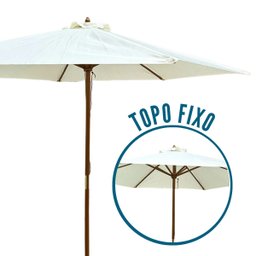 Ombrelone Central de Madeira 2,00 Metros Redondo Guarda Sol Piscina Praia Jardim Grande Importway Iw - 3
