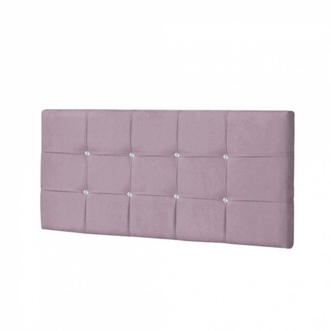 Painel Solteiro Strass Jordania 100cm Suede Rose