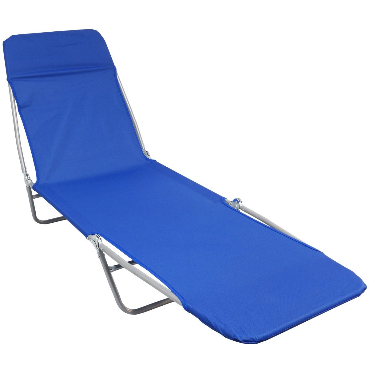 Cadeira Espreguiçadeira Dobrável 5 Posições Textline Praia Piscina Camping Importway IWCET-001 Azul  - 1