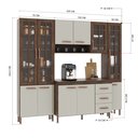 Ver imagem 4 de Cozinha Modulada Compacta Fidelitá Lisboa 4 Peças 225cm 11 Portas 3 Gavetas com Tampo