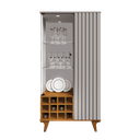 Ver imagem 1 de Cristaleira para Sala Estar com Adega Porta com Vidro e Led Pés em Madeira:off White/nature