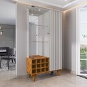 Ver imagem 5 de Cristaleira para Sala Estar com Adega Porta com Vidro e Led Pés em Madeira:off White/nature