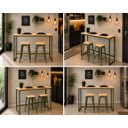 Ver imagem 4 de Mesa Jantar Aparador Bancada Alta Industrial 110x80cm Tampo Bege Pés Verde-Musgo
